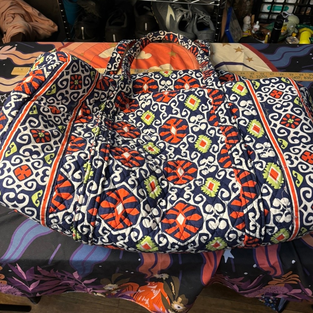 Vera Bradley Sun Valley Quilted Cotton XL Duffel Bag Travel Overnight Weekender - Picture 6 of 16